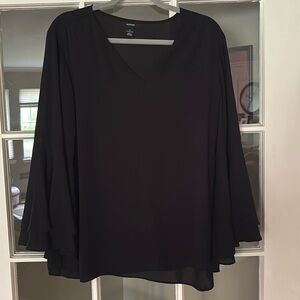 Dressy pull over v-neck blouse Alfani size 16 BLACK